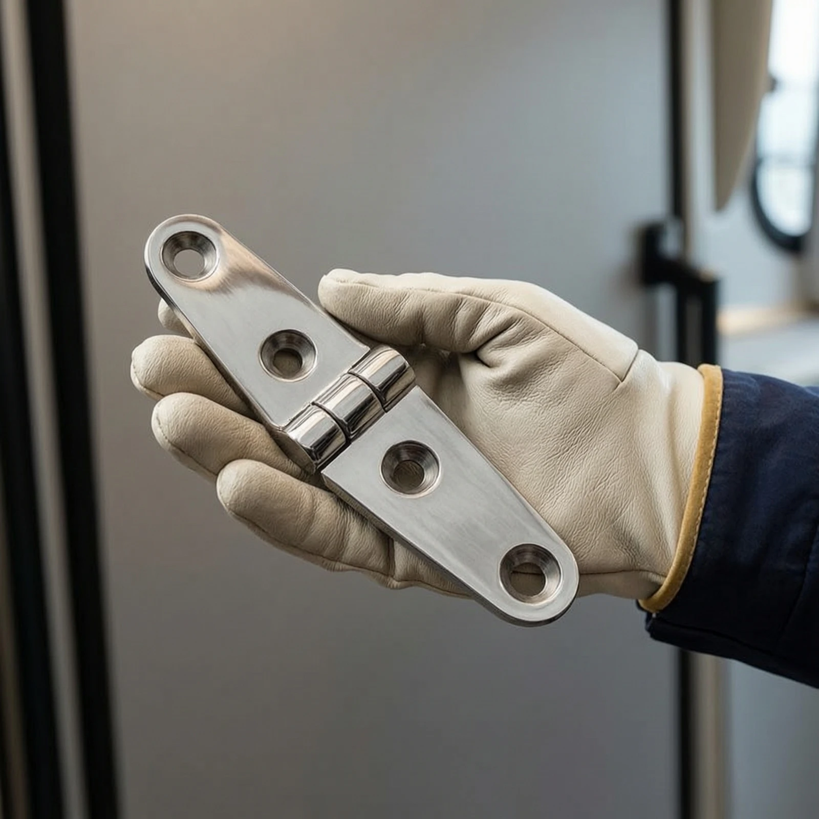 Strap Hinge Corrosion Resistant Hinge with Screws Hardware Heavy Duty Rustproof for Boat Owners, Yacht, Cabinet