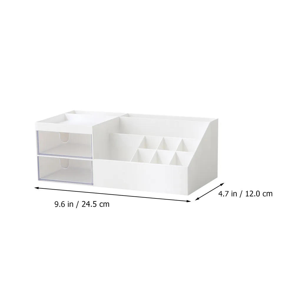 Makeup Brush Storage Box Desktop Organizer Container with Multiple Compartments for Cosmetics Pens Keys Small Items Pencil