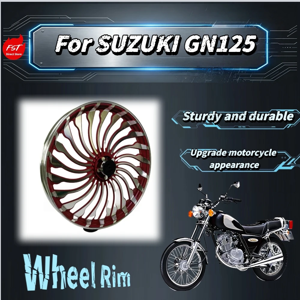 For SUZUKI GN125 18Inch 22‑Oblique‑Spoke Alloy Wheel Rim Anti‑Impact Rust‑Proof Stable‑Riding Motorbike Aftermarket Accessories