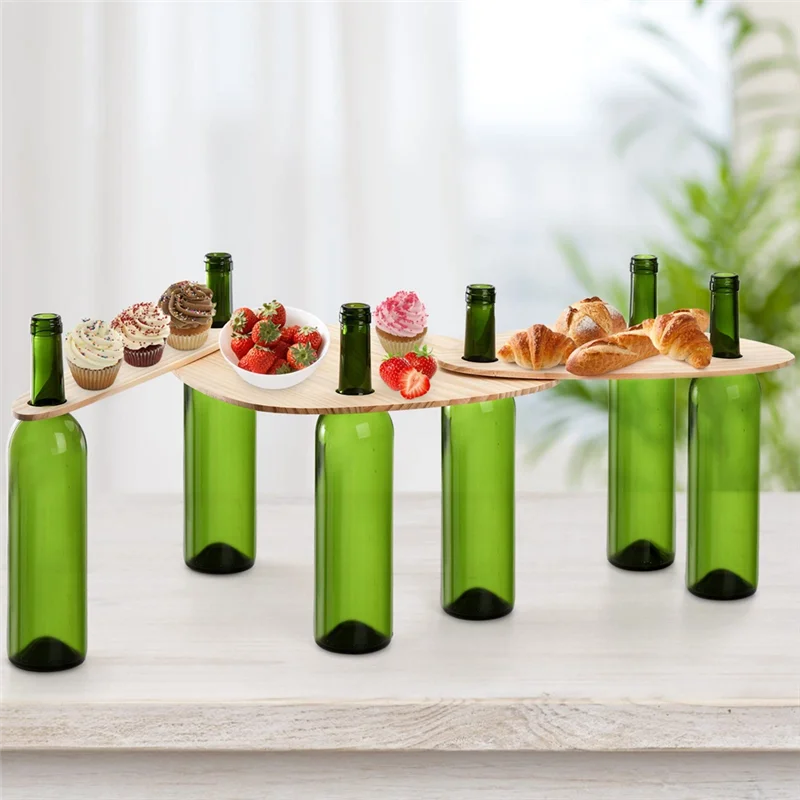 ABSS-3PCS زجاجة النبيذ توبر صينية تقديم خشبية توبر Charcuterie شقة تخدم مجلس الخشب