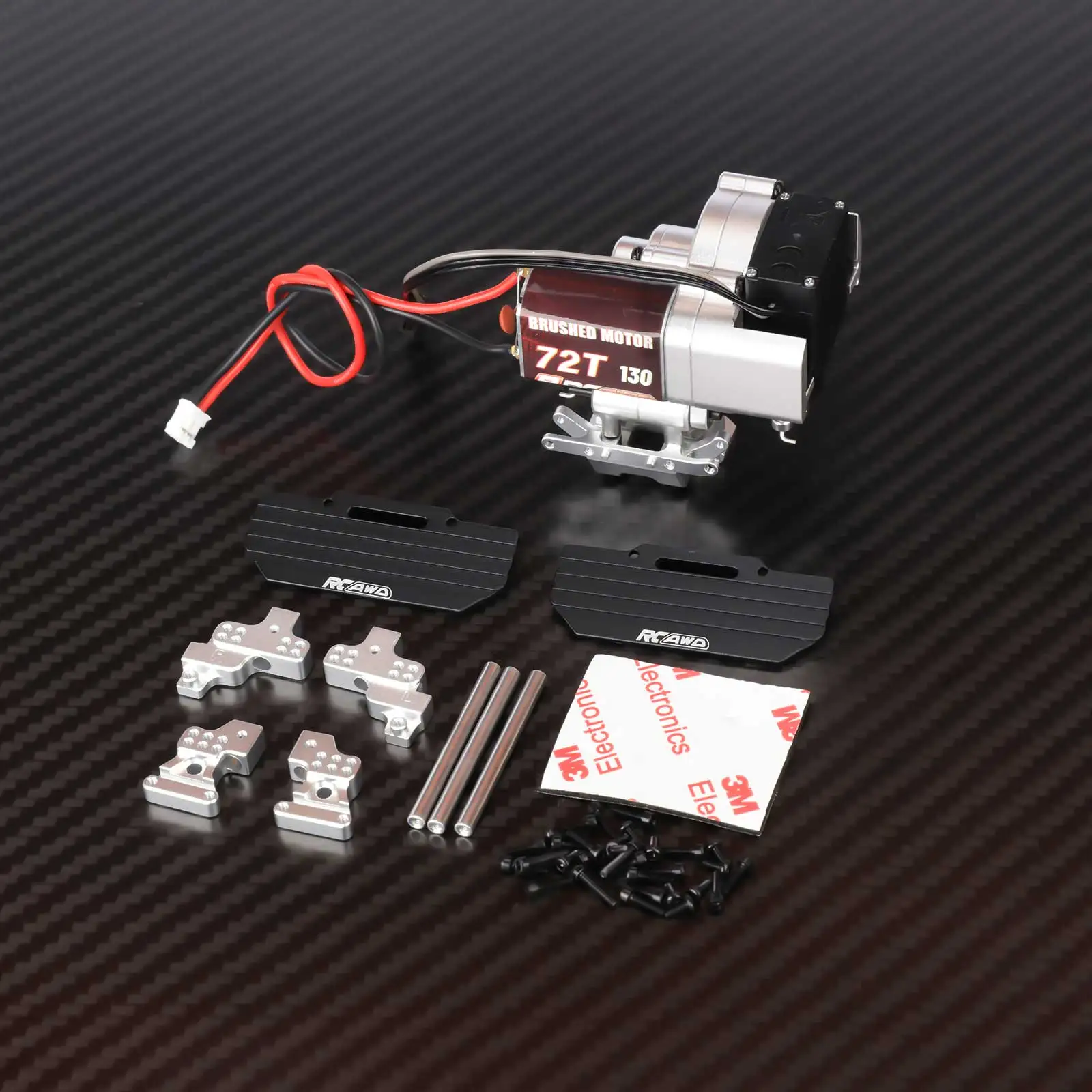 RCAWD – ensemble moteur en alliage 2 vitesses 72T 130, boîtier de boîte de vitesses de Transmission pour AXIAL 1/24 SCX24 Rock Crawlers, pièces de mise à niveau