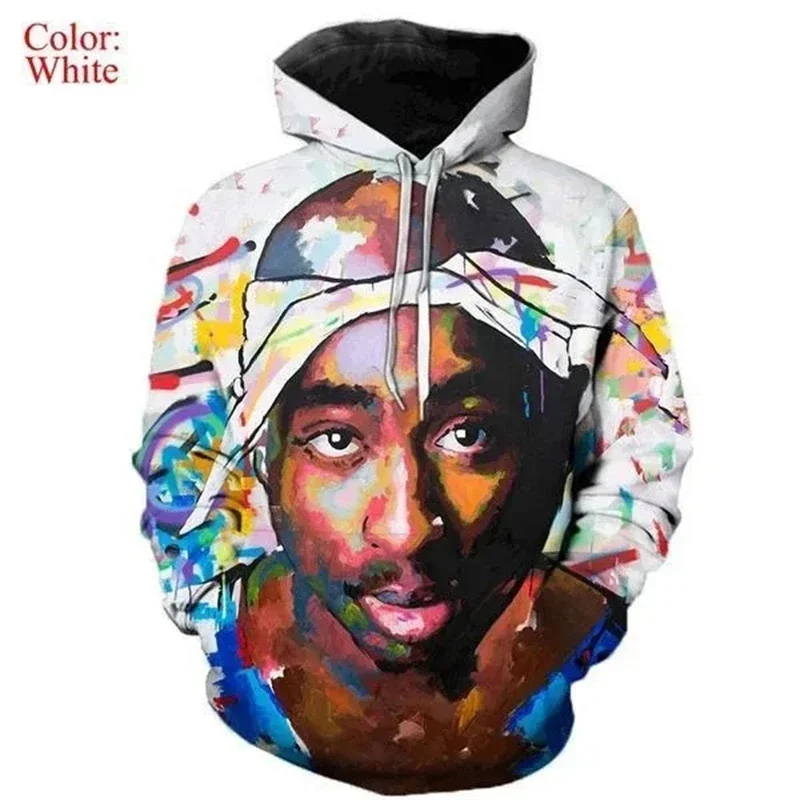 Hoodies Rapper Rock Singer Tupac 3d Print Sweatshirts Men Women Hooded Oversized Hoodie Kids Harajuku Pullover Sweatshirts Coats