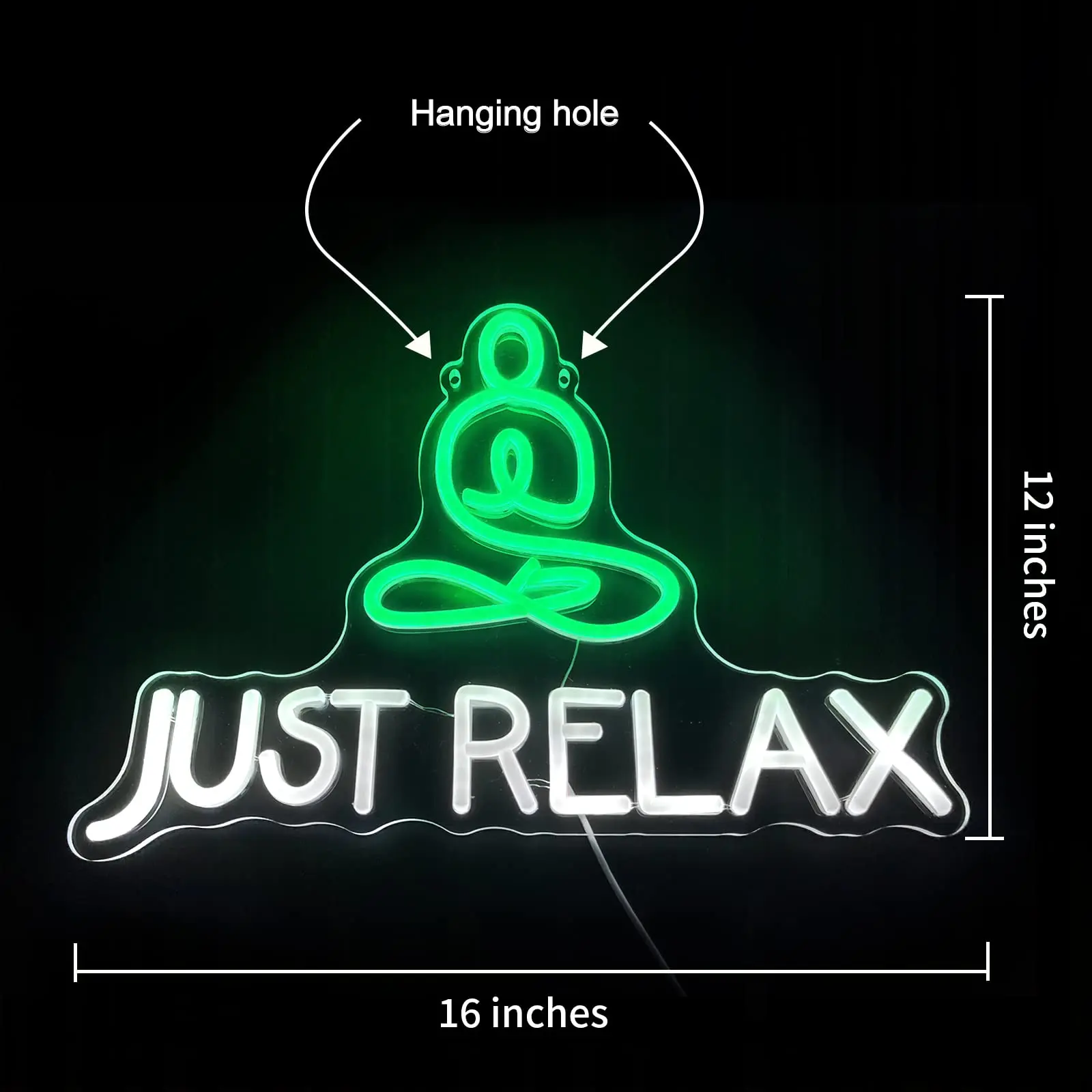 Just Relax Neon Light Sign for Wall Bedroom Yoga Room Bar Decor Neon Signs Lamp Birthday Wedding Holiday Decoration