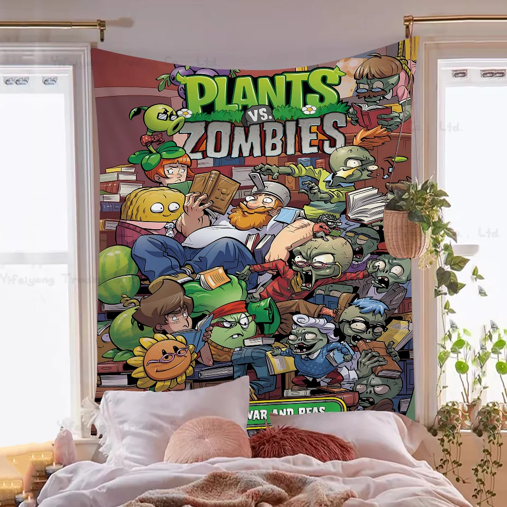 P-Plants V-Vs Z-Zombies Anime Tapestry Indian Buddha Wall Decoration Witchcraft Bohemian Hippie Wall Hanging Sheets