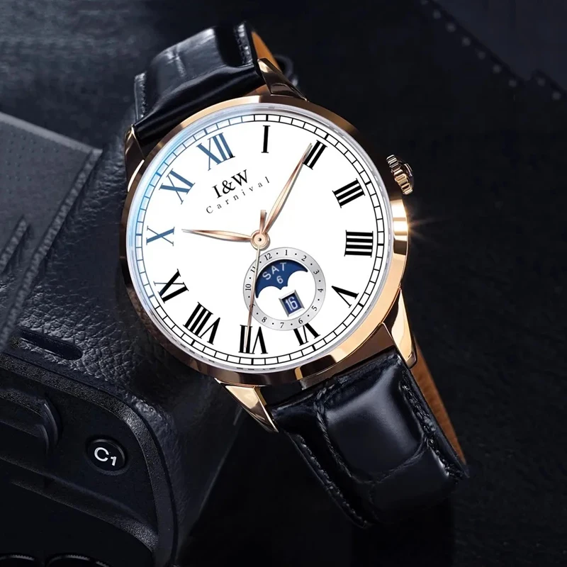 

IW Watch Автоматические механические часы Деловые мужские часы с кожаным ремешком Водонепроницаемые японские часы MIYOTA с механизмом