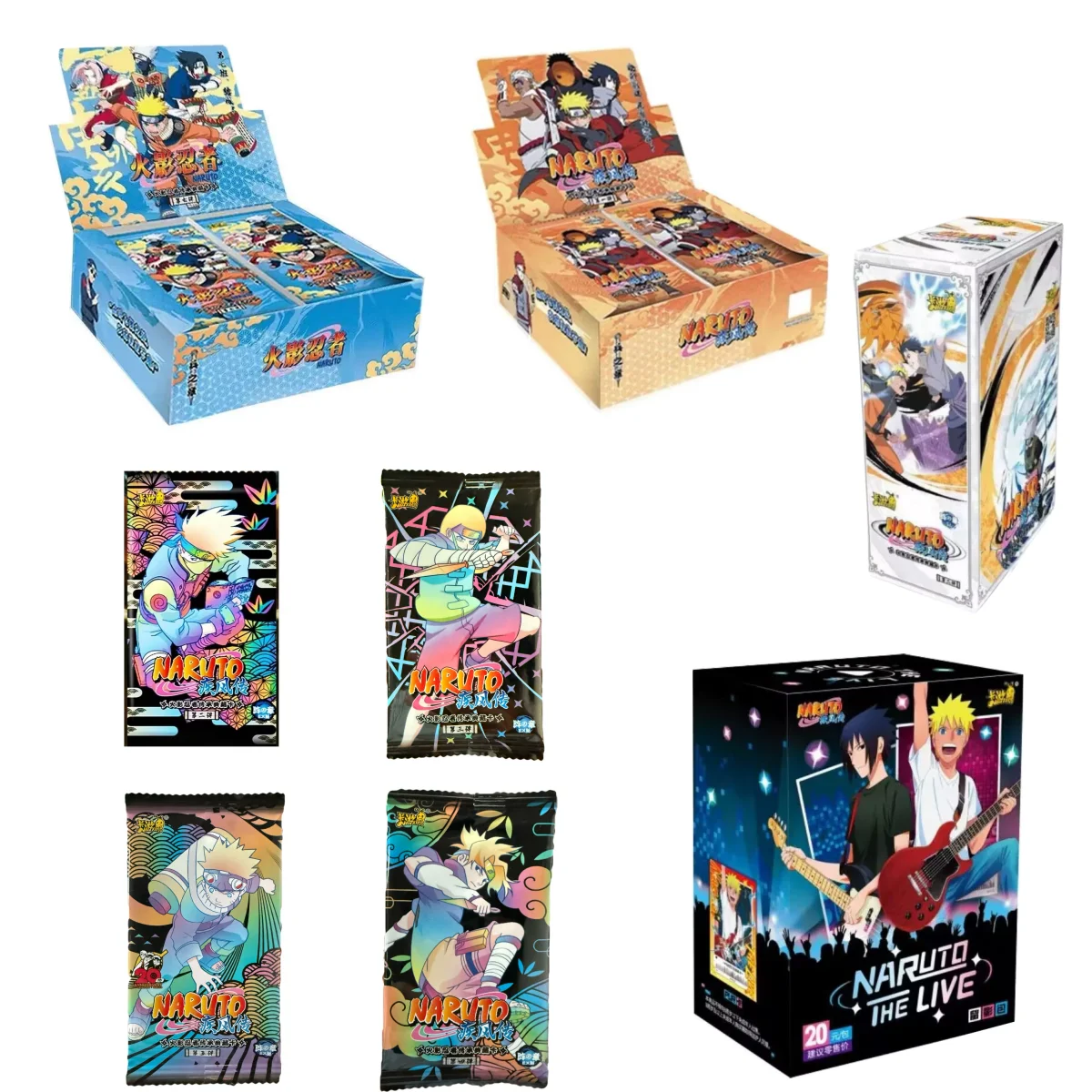 KAYOU Original Naruto Complete Series Card Uzumaki Naruto Uchiha Sasuke Anime Figure Rare Collection Cards Flash Card Toy