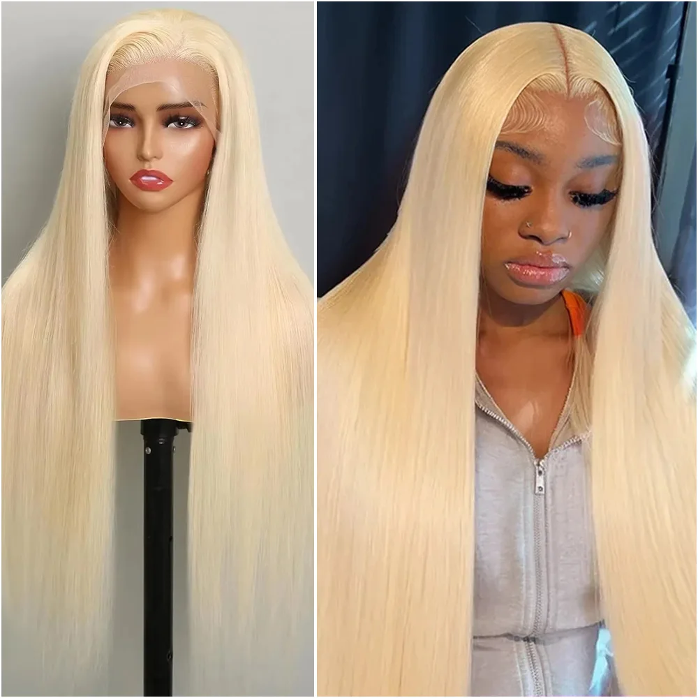 

613 Blonde HD Transparent Lace Front Wig Bone Straight 13x6 Lace Frontal Human Hair Brazilian Colored Wigs 200 Density For Women