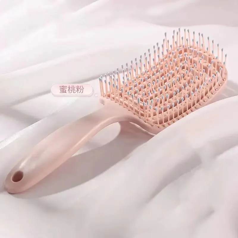 1Pcs Elastic Massage Comb Hollow Out Hair Brush Scalp Massage Combs Hair Styling Detangler Fast Blow Drying Detangling Tool