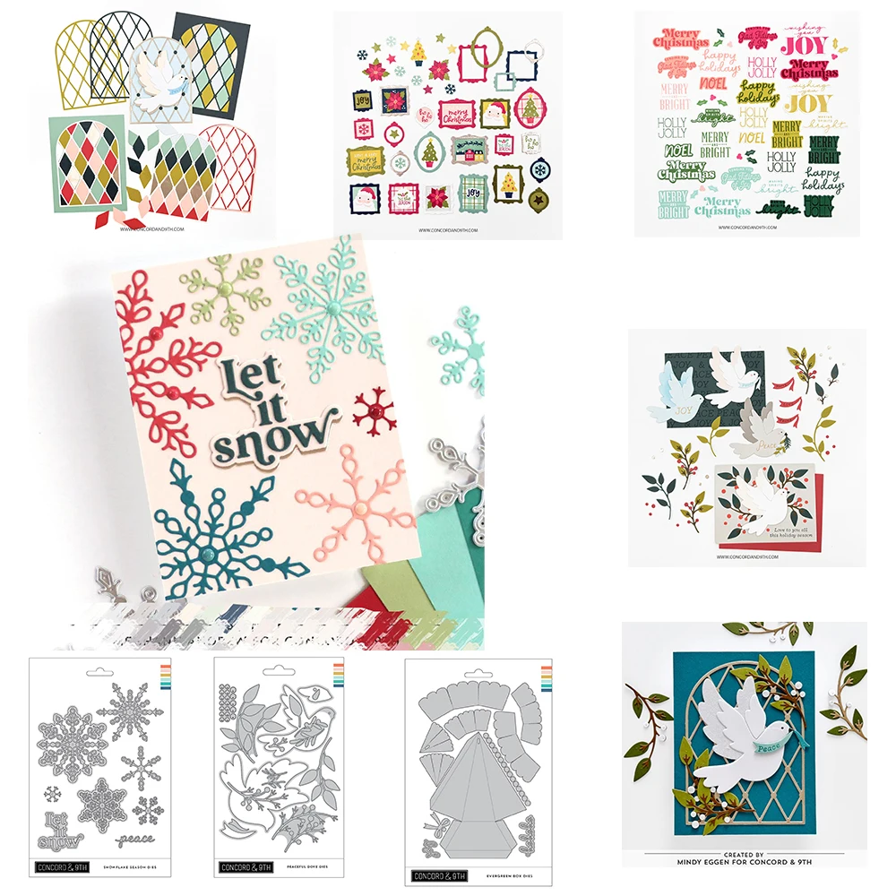 2026 New Christmas Sentiments Metal Cutting Dies Clear Stamps Stencil DIY Scrapbooking Festival Holiday Greeting Card Diary