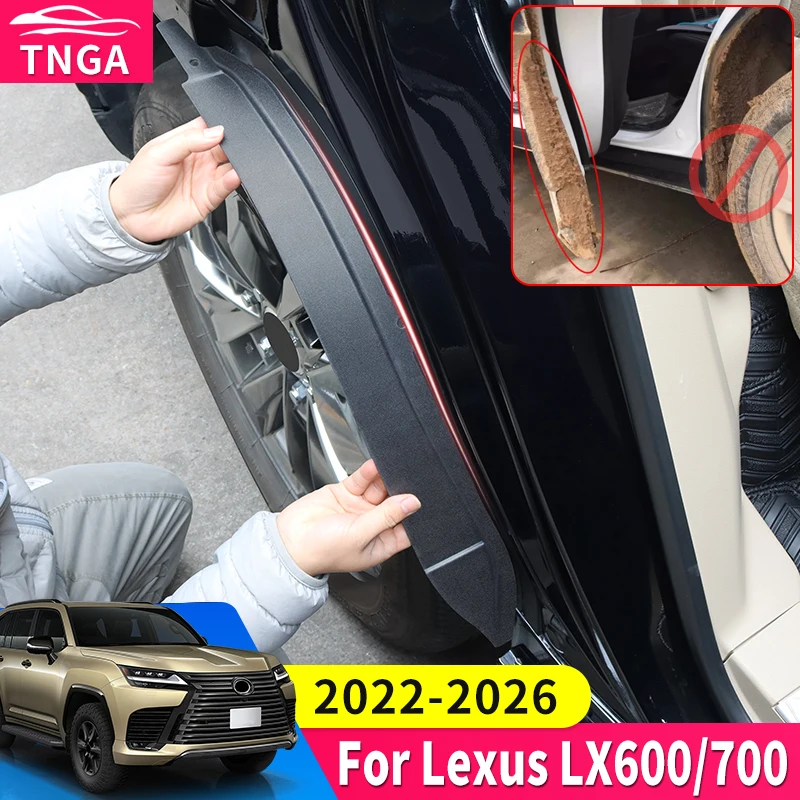 

For Toyota 2022-2026 Lexus 600 700 LX600 LX700 Rear Mud Flaps Anti-Splash Paint Protection No Drill Car Styling Accessories