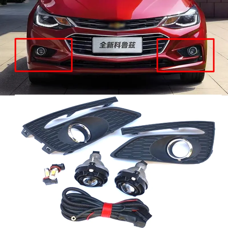 

LED DRL headlights For Chevrolet Cruze 2016 2017 2018 Fog Lamp Cover day lights With Yellow Turning Signal Functions