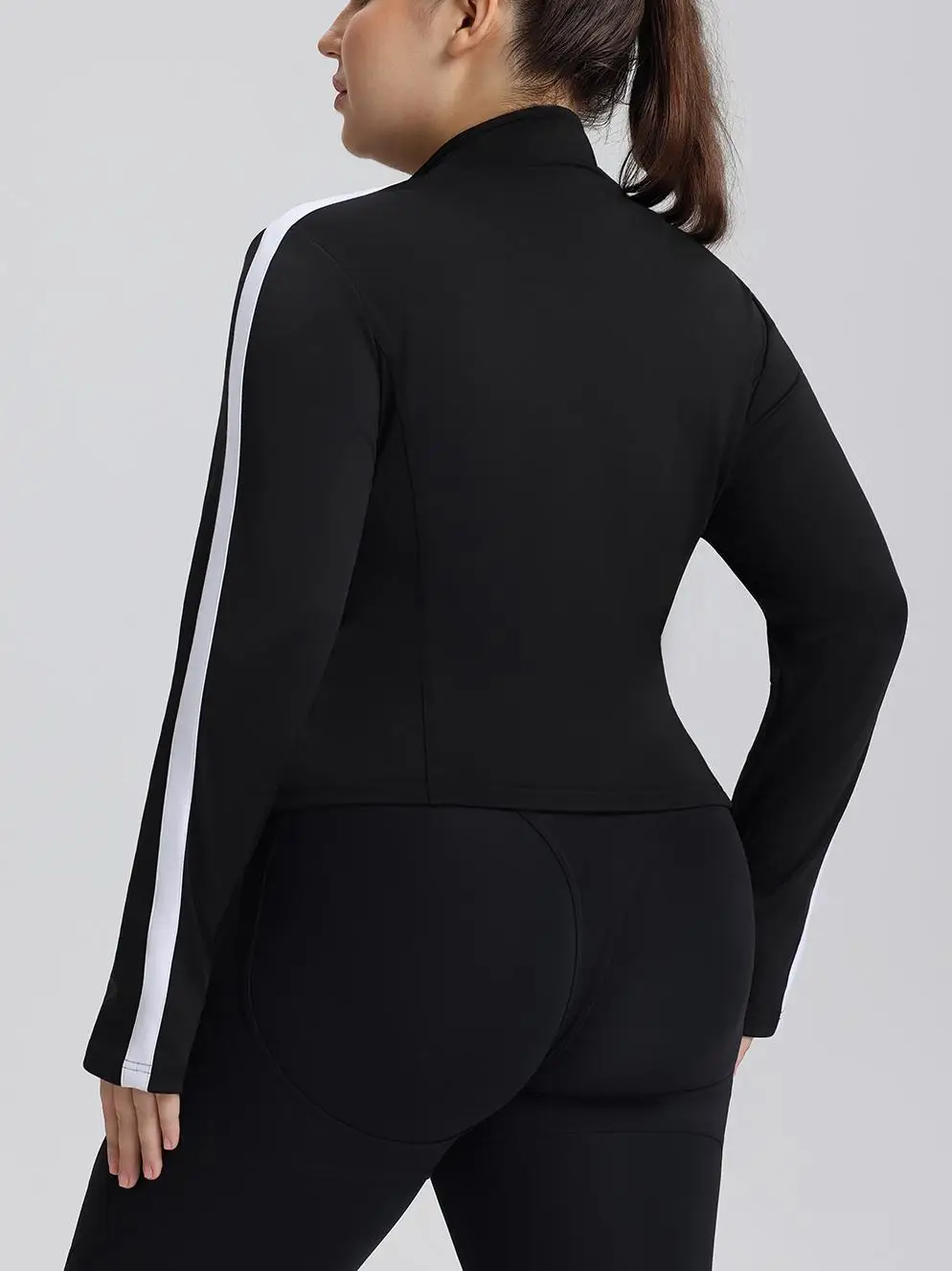 Women's Plus-Size Athletic Tops, Slim-Fit Lightweight Long-Sleeve Zip-Up Casual Jackets, Outdoor Running Fitness Training Yoga Tops