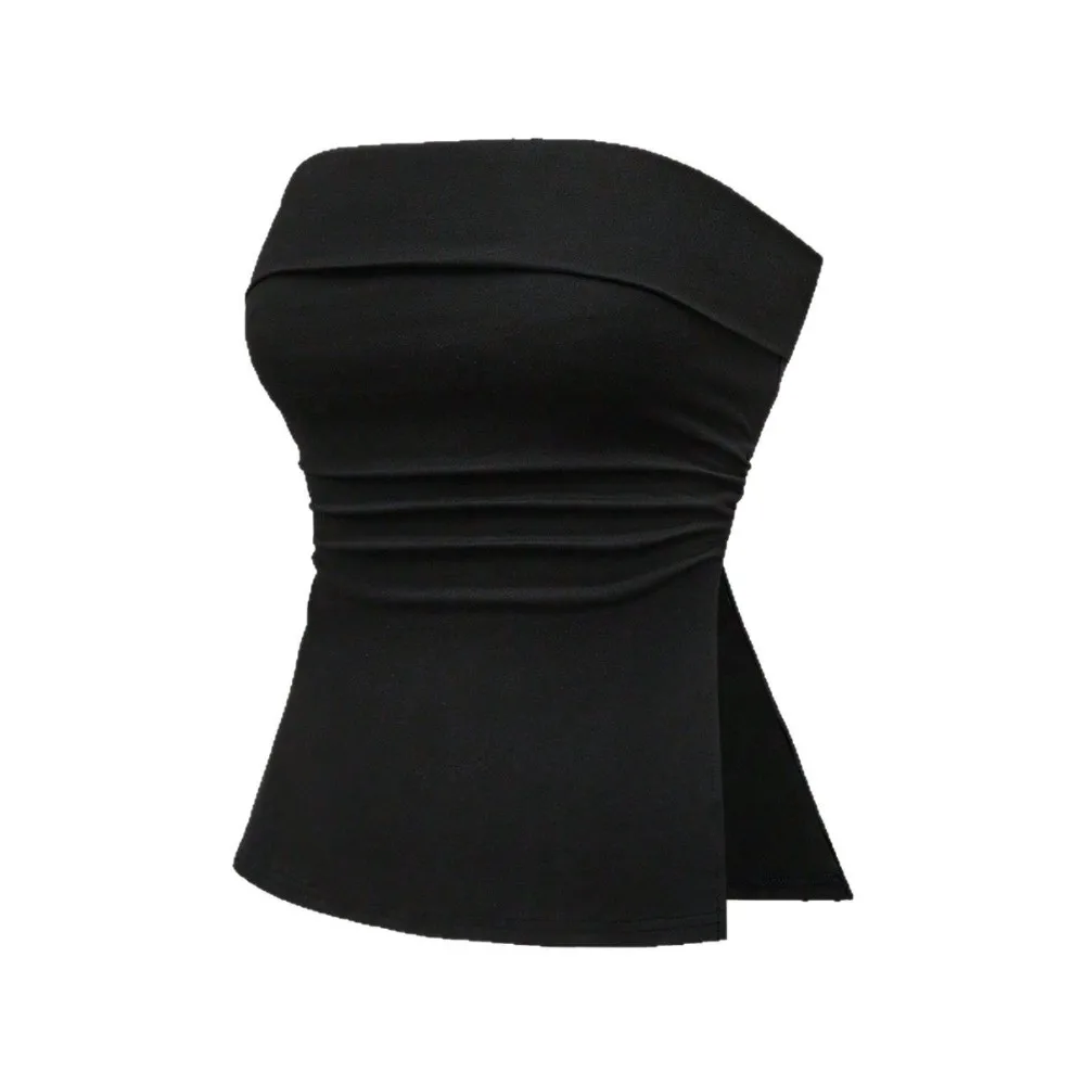 Women Strapless Sleeveless Crop Top Tube Top New European Style Ladies Daily Streetwear Chic Versatile Fashion Sexy