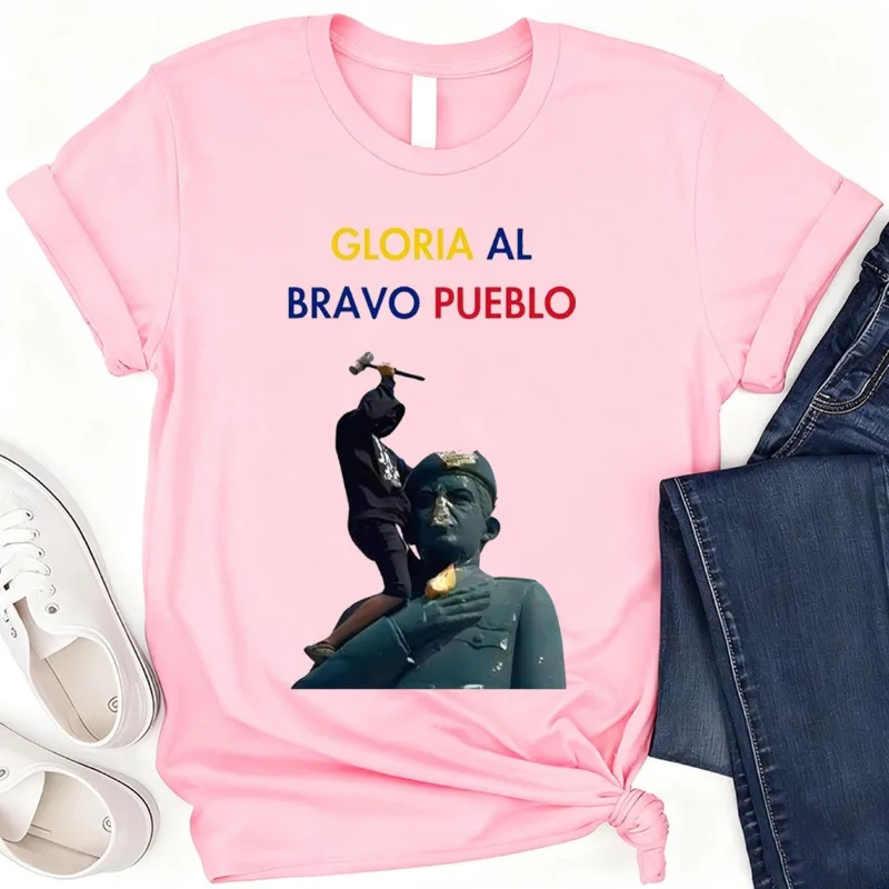 Camiseta del orgullo de Venezuela Gloria Al Bravo Pueblo, camisetas gráficas divertidas Y2k, ropa para mujeres y hombres, camisetas de manga corta de algodón