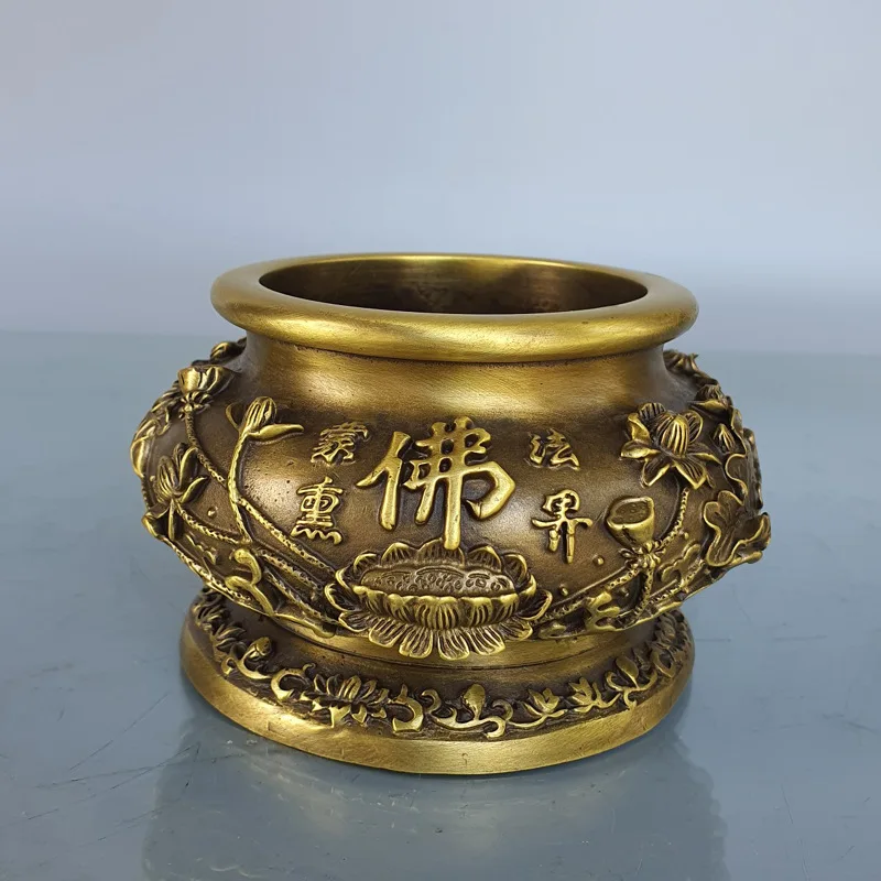 

Guyunzhai Wholesale Brass Buddha Utensils Meng Incense Burner Decoration Lotus Hall Home Furnishings