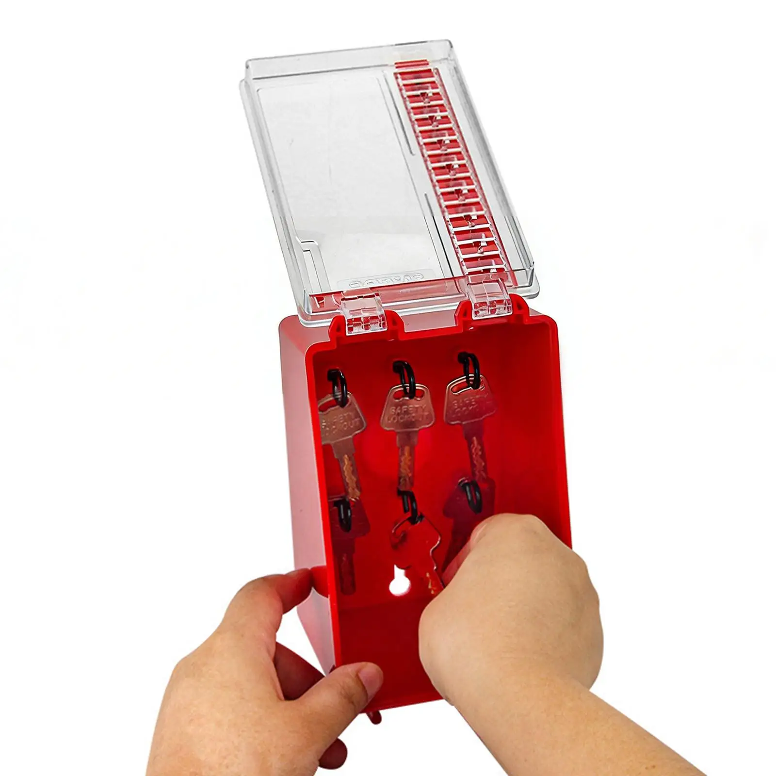 Lockout Tagout Lock Box Storage Case Dustproof Practical Durability with Transparent Panel Portable Wall Mount Group Padlock Box