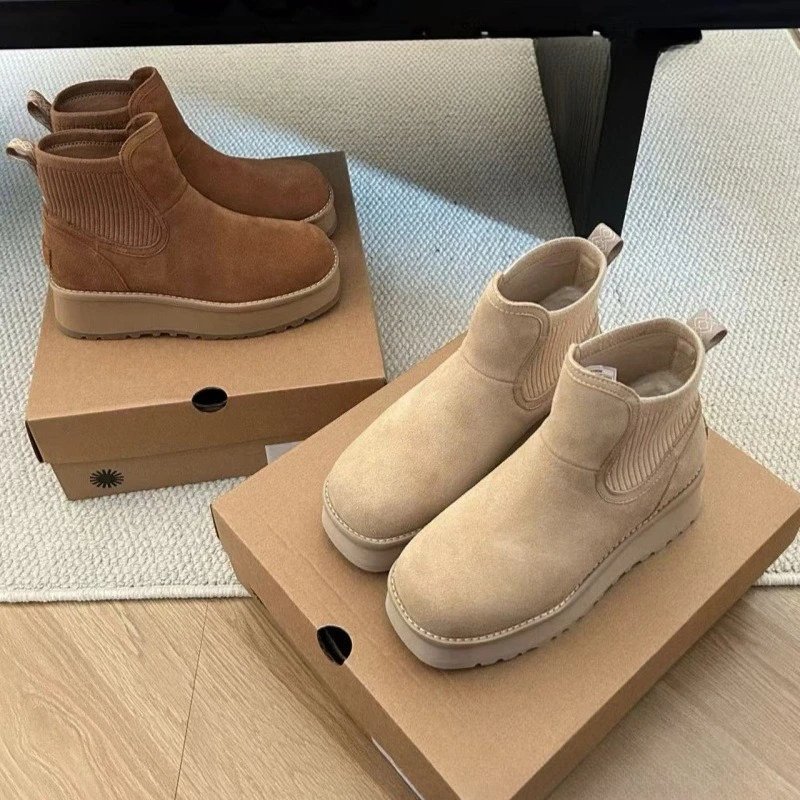 

2025 Autumn and Winter New Women's Foreign Style Thick-soled Fashion Casual Comfortable Warm Non-slip Heightening Snow Boots