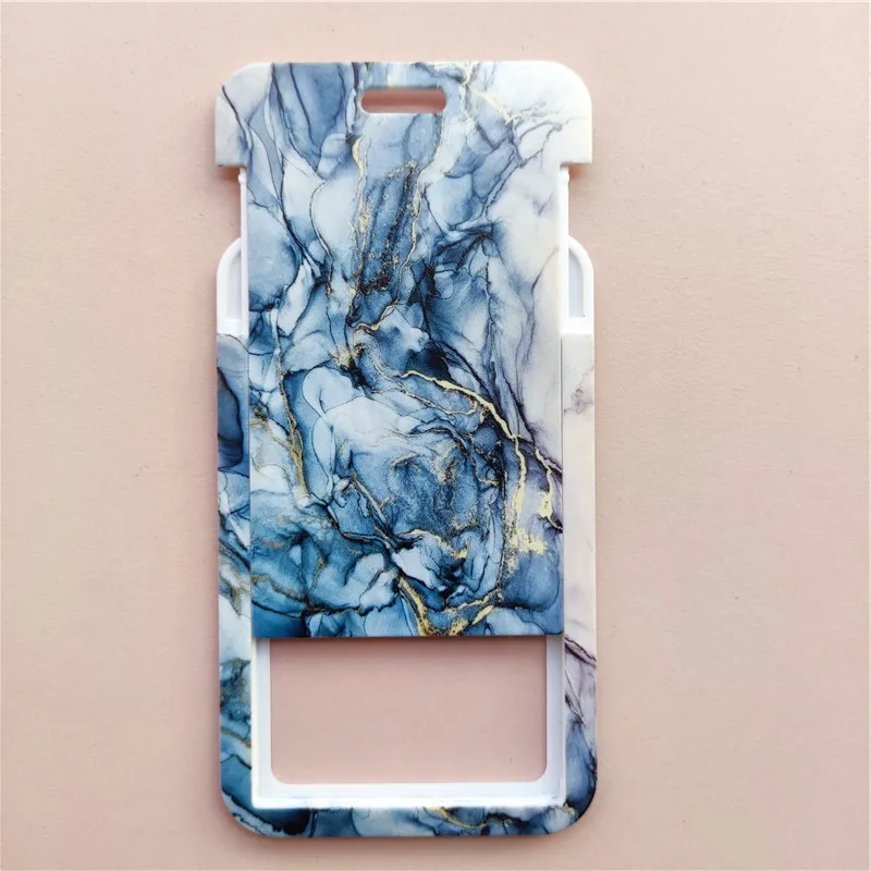 Marble Pattern Lanyard ID Badge Card Holder Office Worker Cardholder Cover Credit Card Case Card Protector Christmas Gift