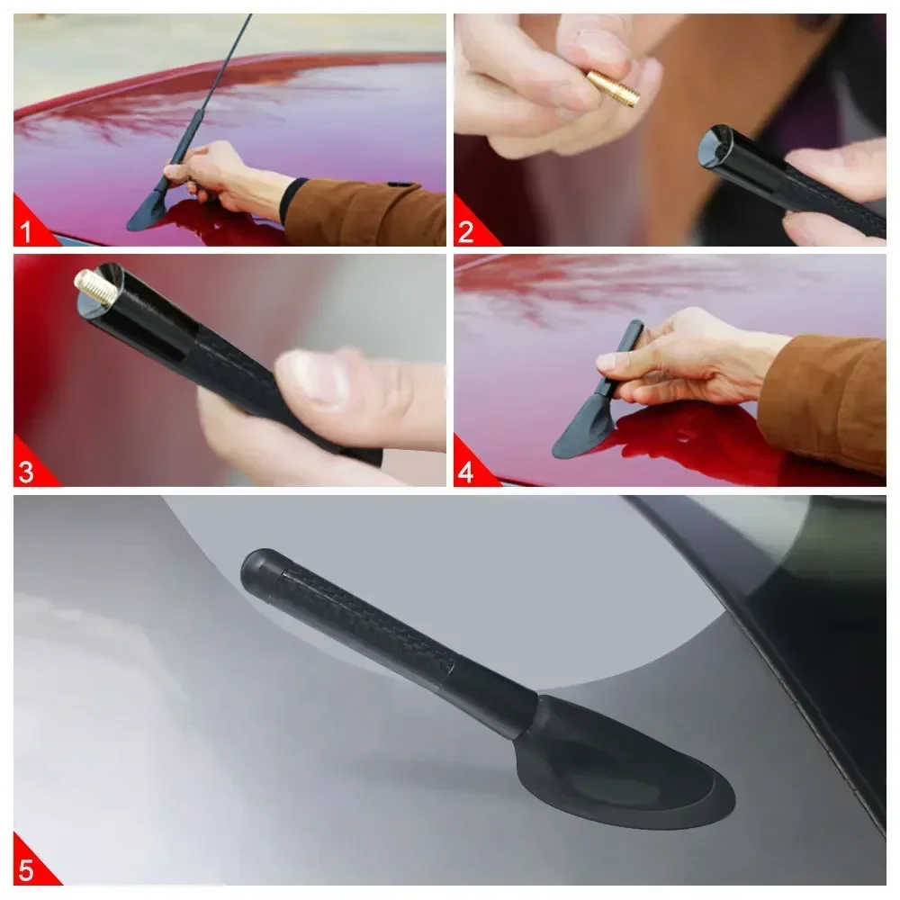 8cm Carbon Fiber Stubby Antenna for Smart Fortwo Forfour 453 451 450 – Short Radio Aerial with Enhanced Signal Reception