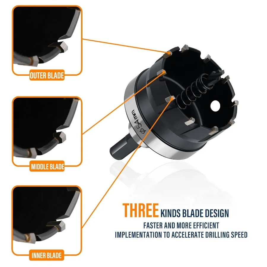 كربيد هول المنشار عدة للمعادن TCT هول المنشار مجموعة لقمة مثقاب ثقب القاطع عدة للفولاذ المقاوم للصدأ 4 قطعة 3 4 إلى 11 2 مثالية للدقة