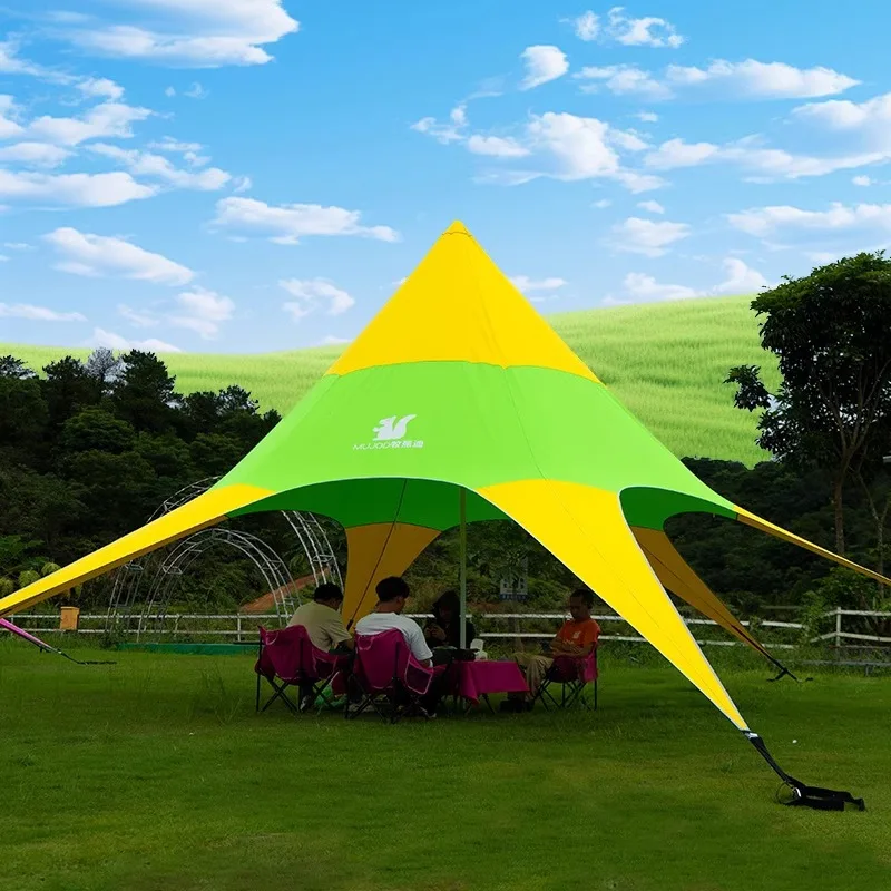 Colorful Single-peak Cloud-top Canopy Tent Lotus Extra-large Wanzhongshan Campsite Outdoor Camping Sunscreen Waterproof Oxford