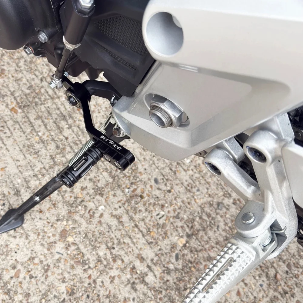 For Zontes 703RR, the accessory shift lever can be adjusted lengthwise and frontally to change the gear lever position.