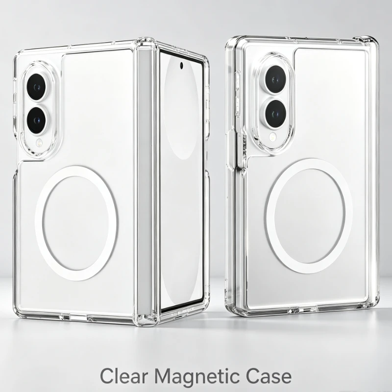 For Samsung Z Fold8 Magnetic Transparent Shockproof Hinge Protection Cover Business Travel Daily Use Premium Design