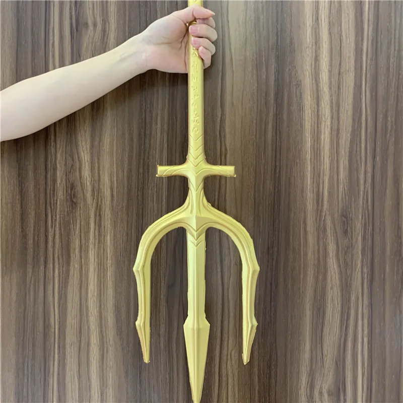 FigureCrazy Gold Trident God Of Sea Cosplay Legend Gem Fork Safety