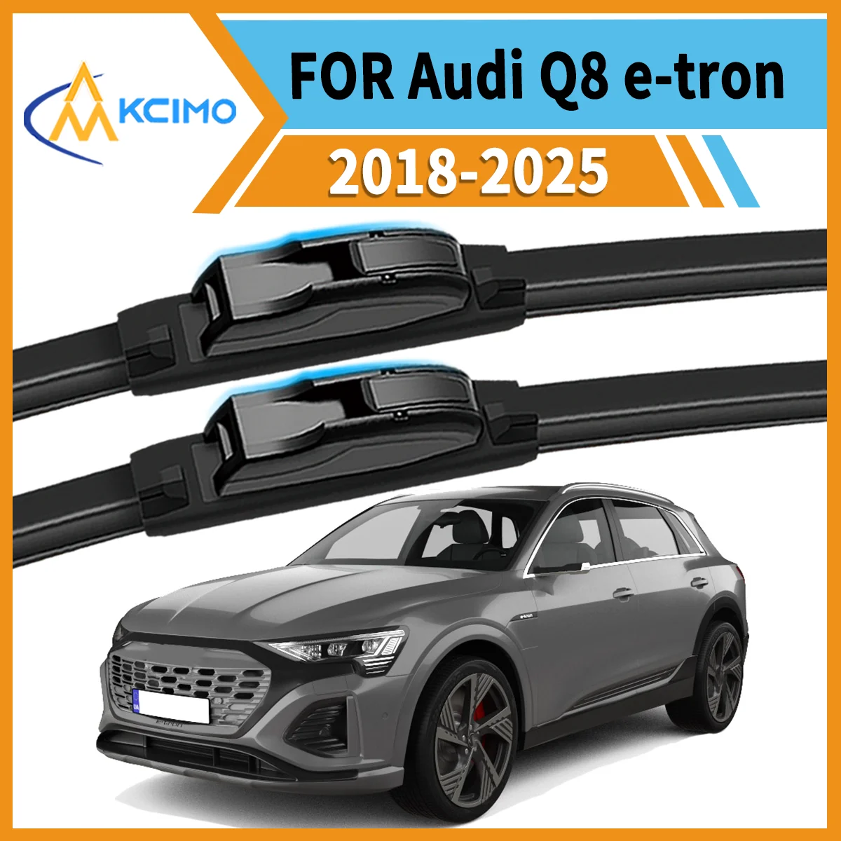 

Premium 2-Pack Wiper Blades For Audi Q8 e-tron 2018-2025 All-Weather Reliability Reduced Streaking Enhanced Driver Visibility