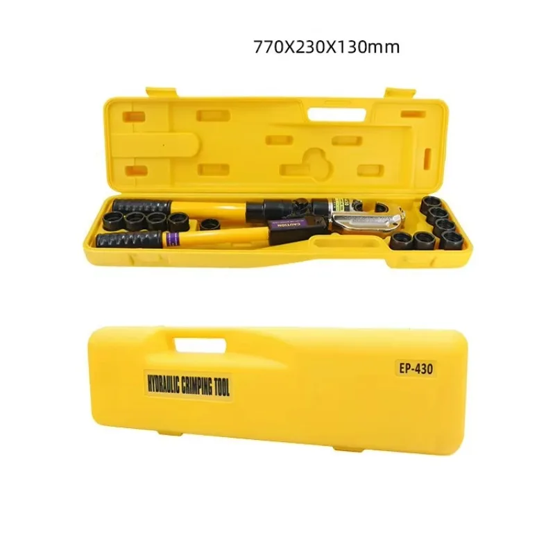 안전 시스템이 내장된 수동 통합 알루미늄 구리 유압 와이어 크림핑 도구 및 회전 가능한 헤드 부분 EP-510 EP-430
