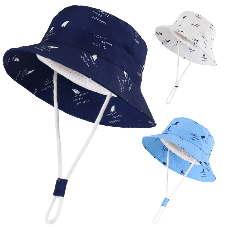Baby Sonnenhut Säugling Kleinkind Hai Jungen Mädchen Eimer Hüte Sommer Sonnenschutz Kinder Strand Kappen