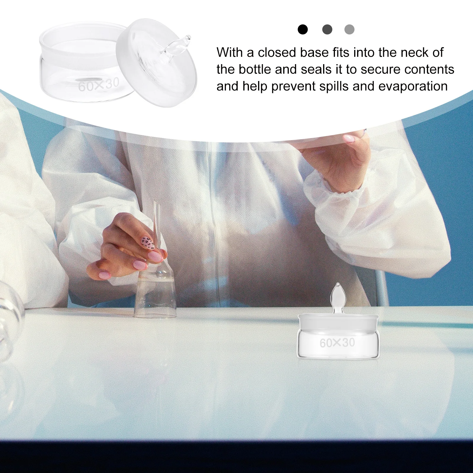 

1Pcs 60x30mm Glass Weighing Bottle Accurate Solid Measurement Lab Essential Chemical Weighing Bottle Laboratory Equipment