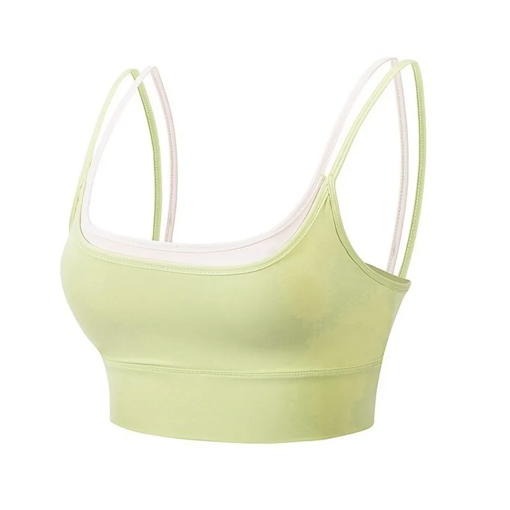 

Fashionable Breathable Workout Bra Color Blocking Shockproof Tank Top Bra Beautiful Back Comfortable Sports Bra Yoga