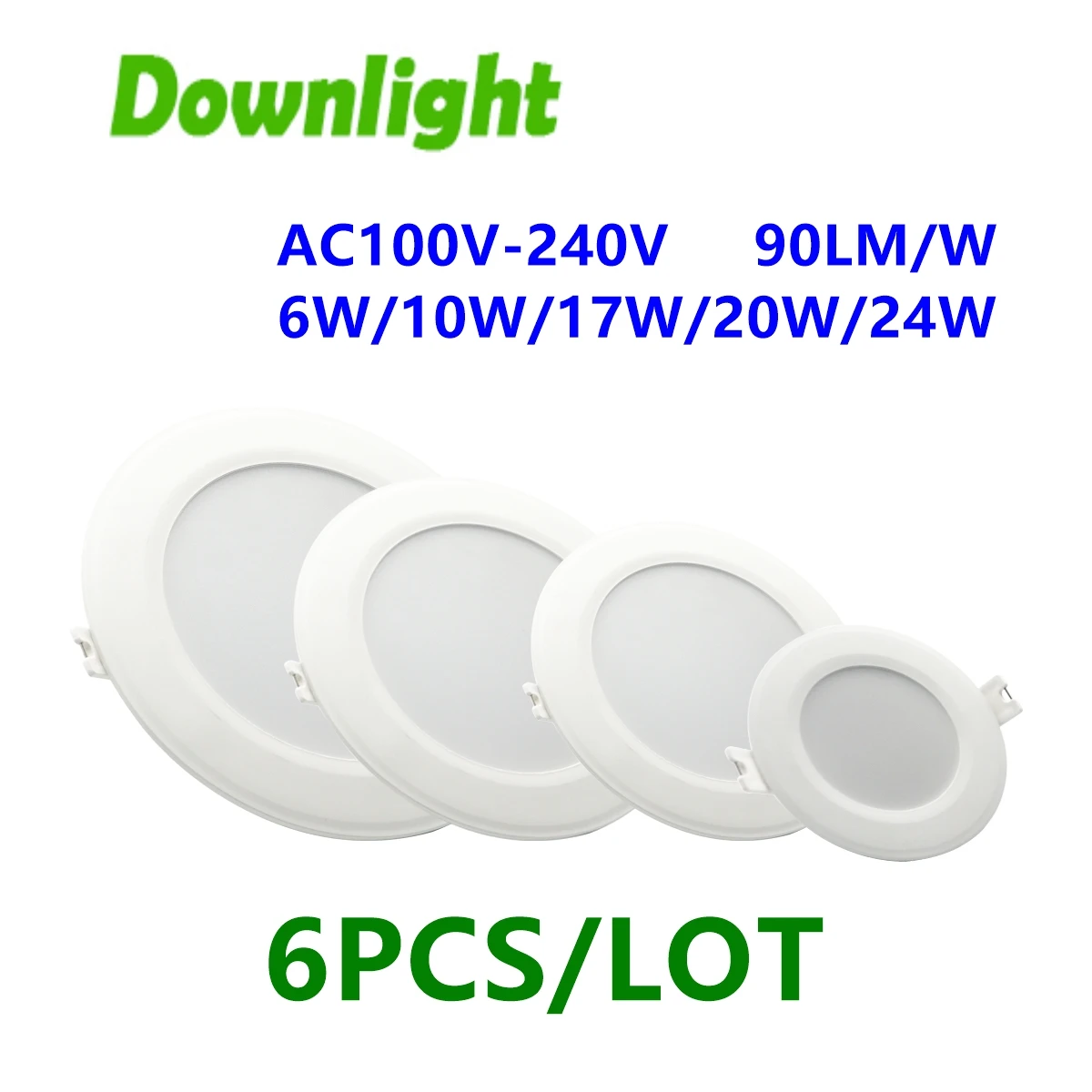 LED Downlight AC100-240V Spot Three colors 6W 10W 14W 17W 20W 24W Recessed in LED Ceiling Downlight Light Cold Warm white Lamp