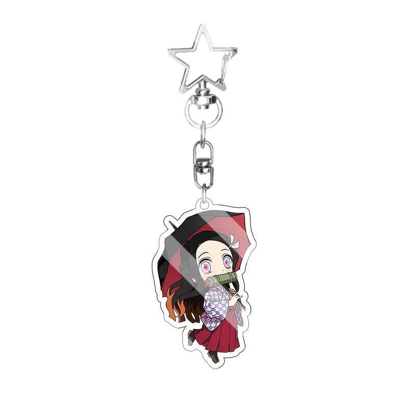 Q Version Demon Slayer Cartoon Acrylic Keychain, Anime Character Pendant