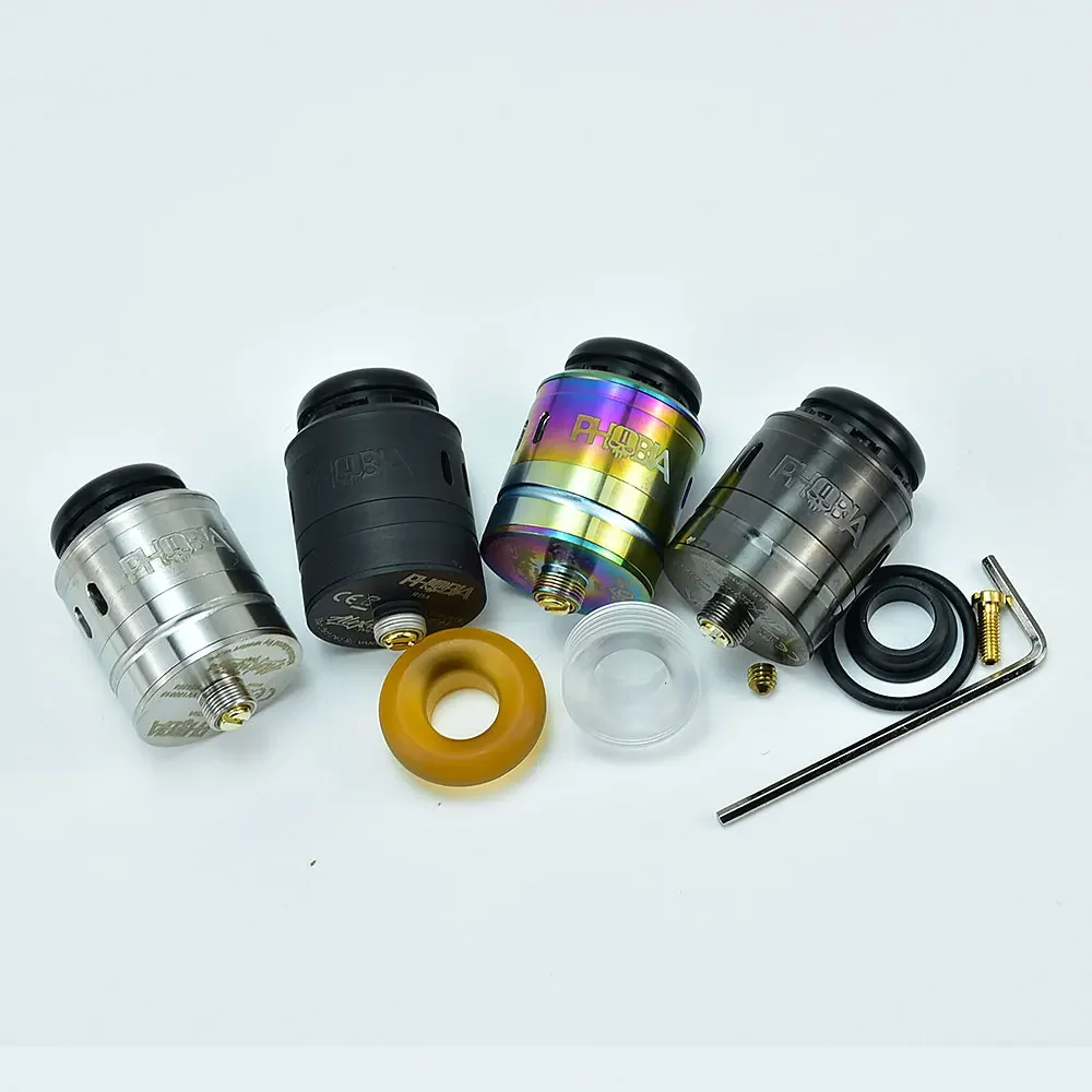 Phobia V2 RDA Rebuildable Dripping Atomizer 24mm Airflow Holes E Cigarette vape Atomizers tank vs Dead Rabbit V3 RDA