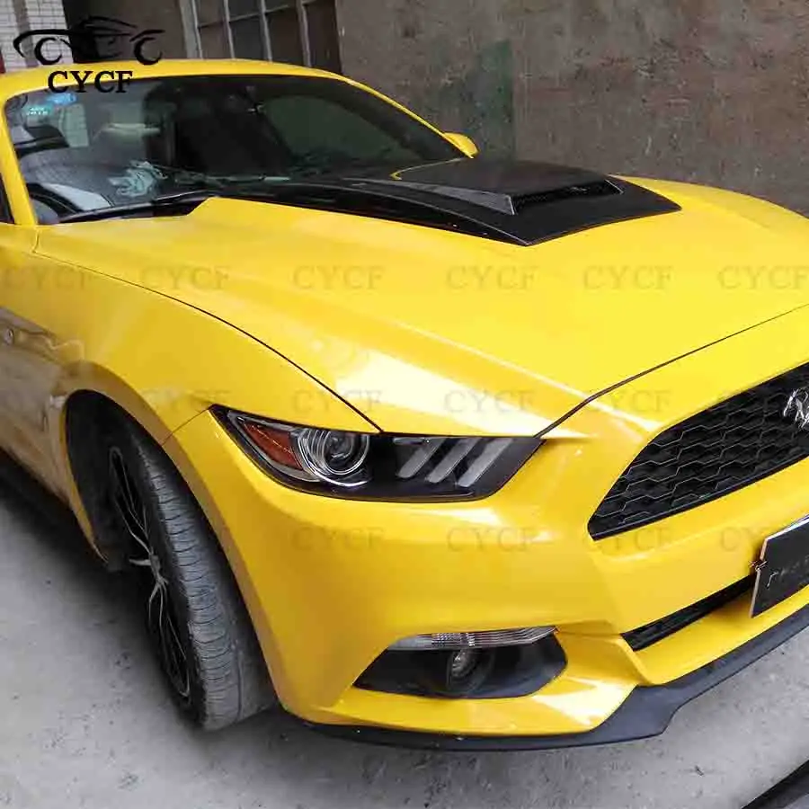 

For Ford Mustang 2015-2017 Hood Scoop High quality Car-Styling FRP/ Carbon Fiber Front Hood Bonnet Scoop