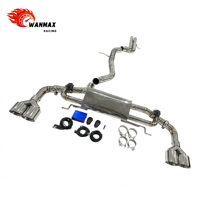 Style Quad Polished Tailpipes for 2016-2019  Q7 3.0T V6, Electronic Valve Exhaust System, In Stock Fast Shipping view 6