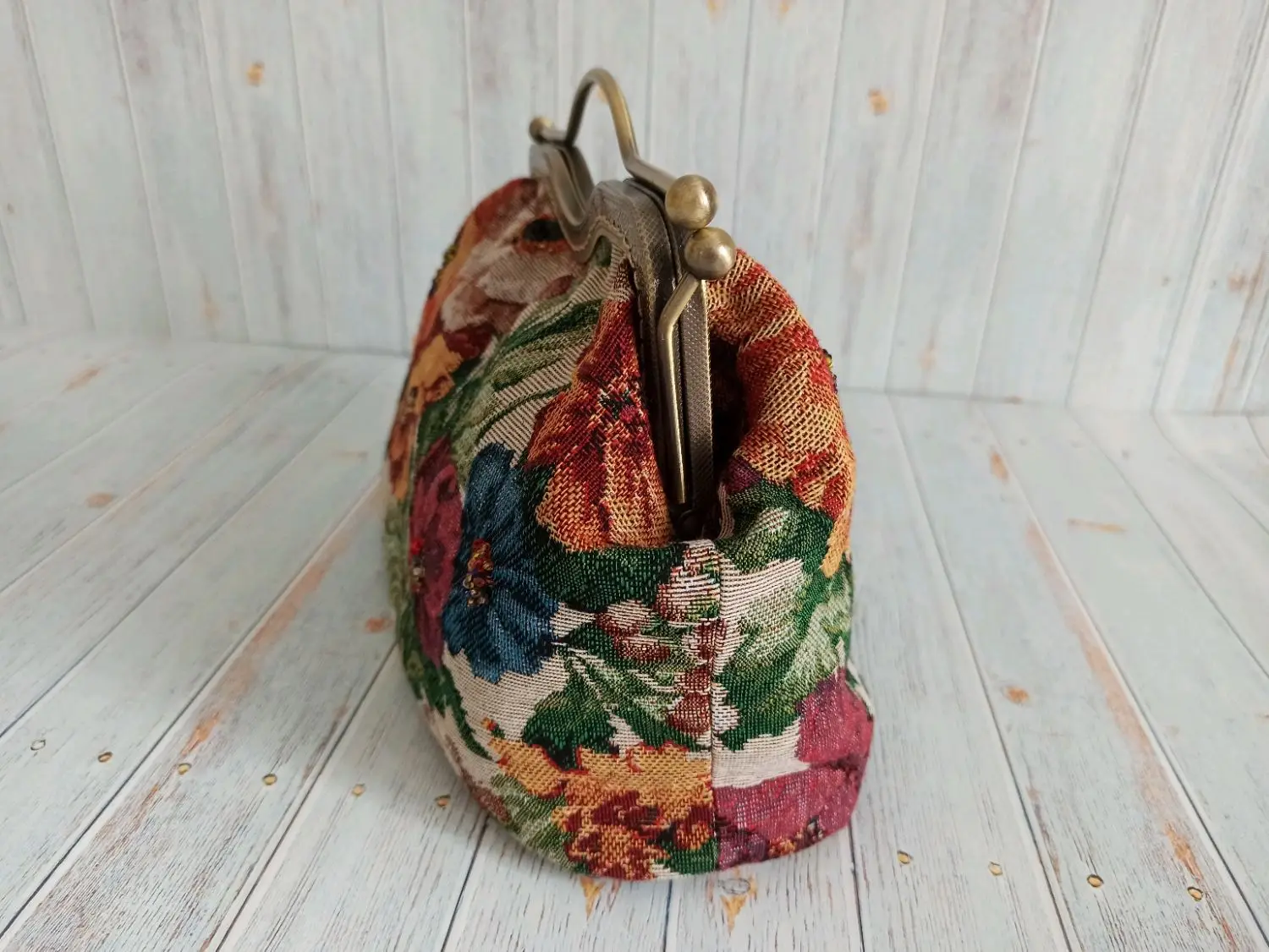 Lost in Vintage Floral Radicule of Bright Gabardin Tapestry Bag Frame Clutch 25x20x6cm Borsa Clutch Flowers Purse