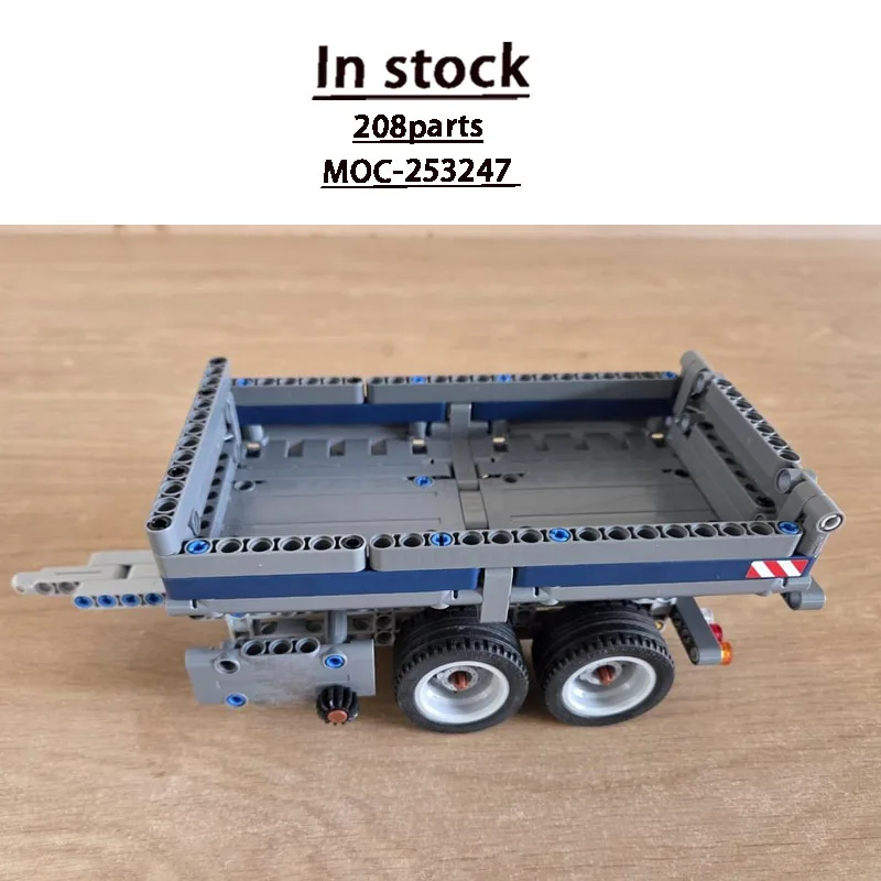 

MOC-253247 Новая классическая модель малогабаритного трехосного прицепа из строительных блоков, 208 деталей, креативный подарок на день рождения для мальчиков и детей