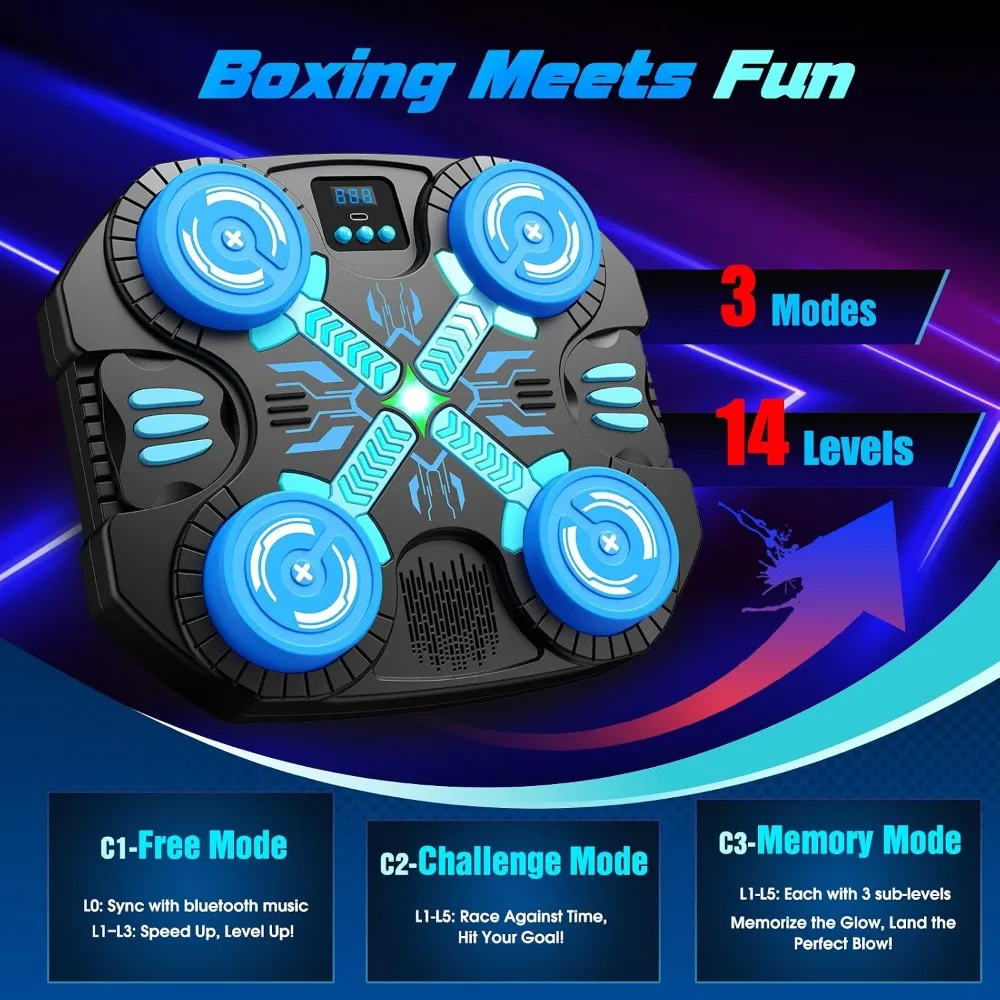 Music Boxing Machine for Kids 4-10, 3 Game Modes, Bluetooth & LED, Safe Punching Toy, Birthday Gift - view 2