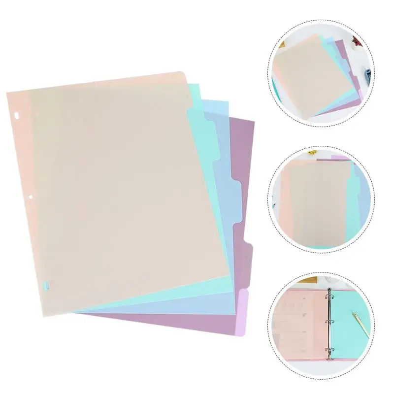 

A4 Size Binder Dividers Journal Inserts File Jackets Separator Plastic Dividers 1set For Daily And Business File Organization