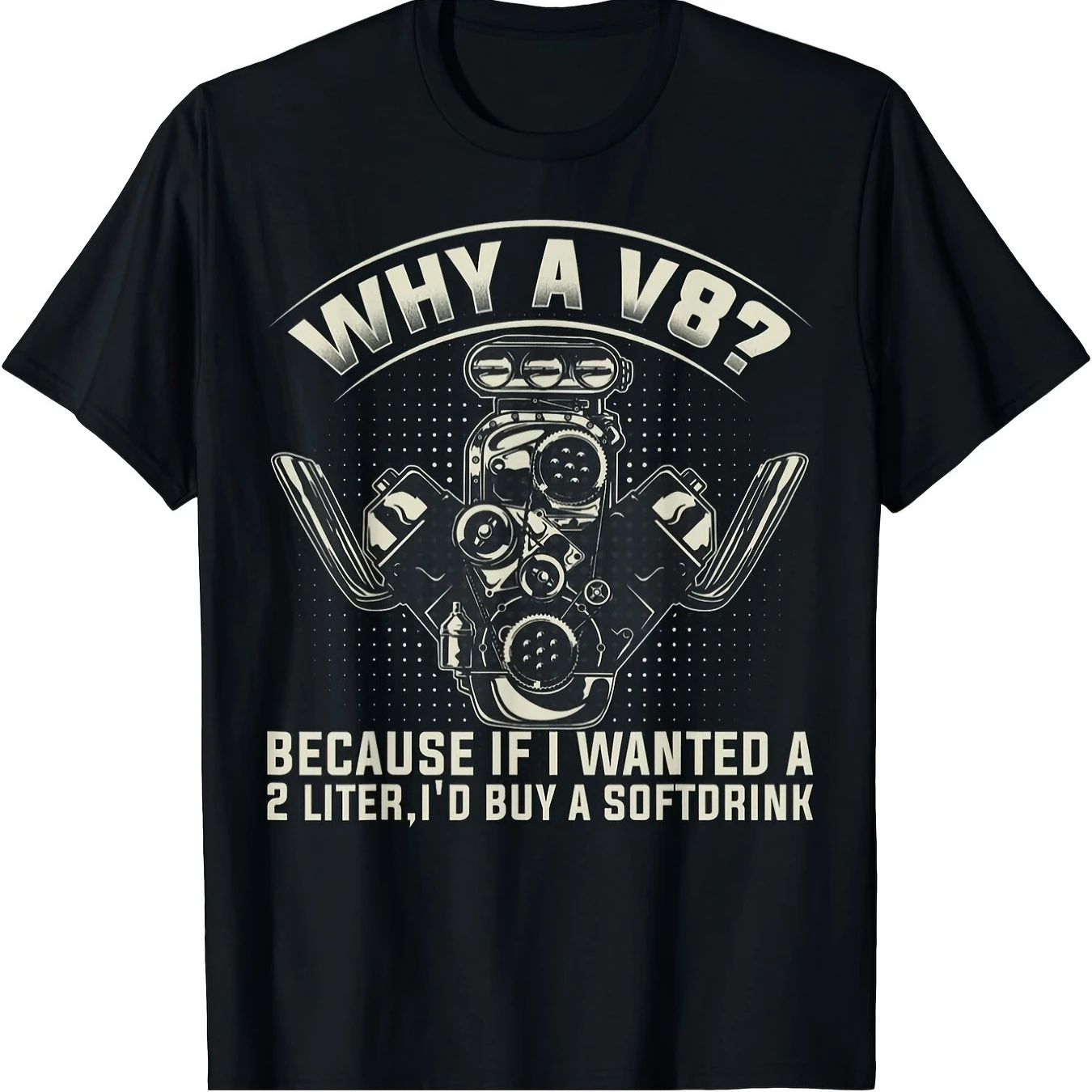 

Vintage V8 Engine Graphic T-Shirt 100% Cotton O-Neck Short Sleeve Summer Casual Mens T-shirt Streetwear