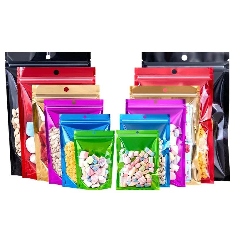 Color Aluminum Foil Bag Self-supporting Gift Bag Candy Sealed Yin and Yang Snack Product Sealing Bag Custom Bags