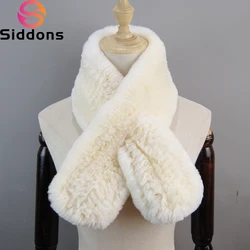 Winter Women Luxury Brand Mufflers 100% Natural Real Rex Rabbit Fur Scarf Natural Warm Fur Ring Muffler Lady High Quality Scarfs