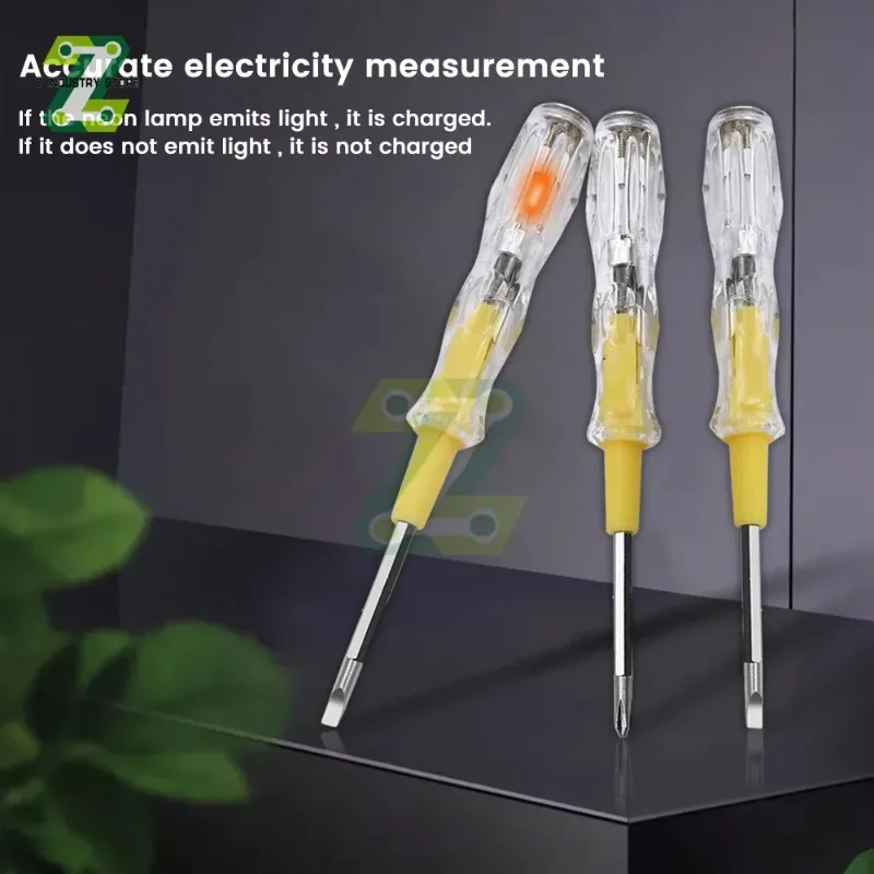 Double-Headed Screwdriver 100-500v Voltage Tester Pen  Detector Removable Phillips Flat-head Screwdriver Tools