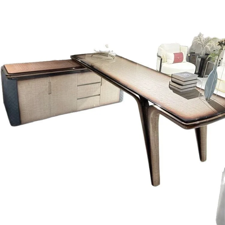Italian Modern Solid Wood Desk Home Club President Taipantai Light Luxury Fashion Atmosphere High-end Villa Desk
