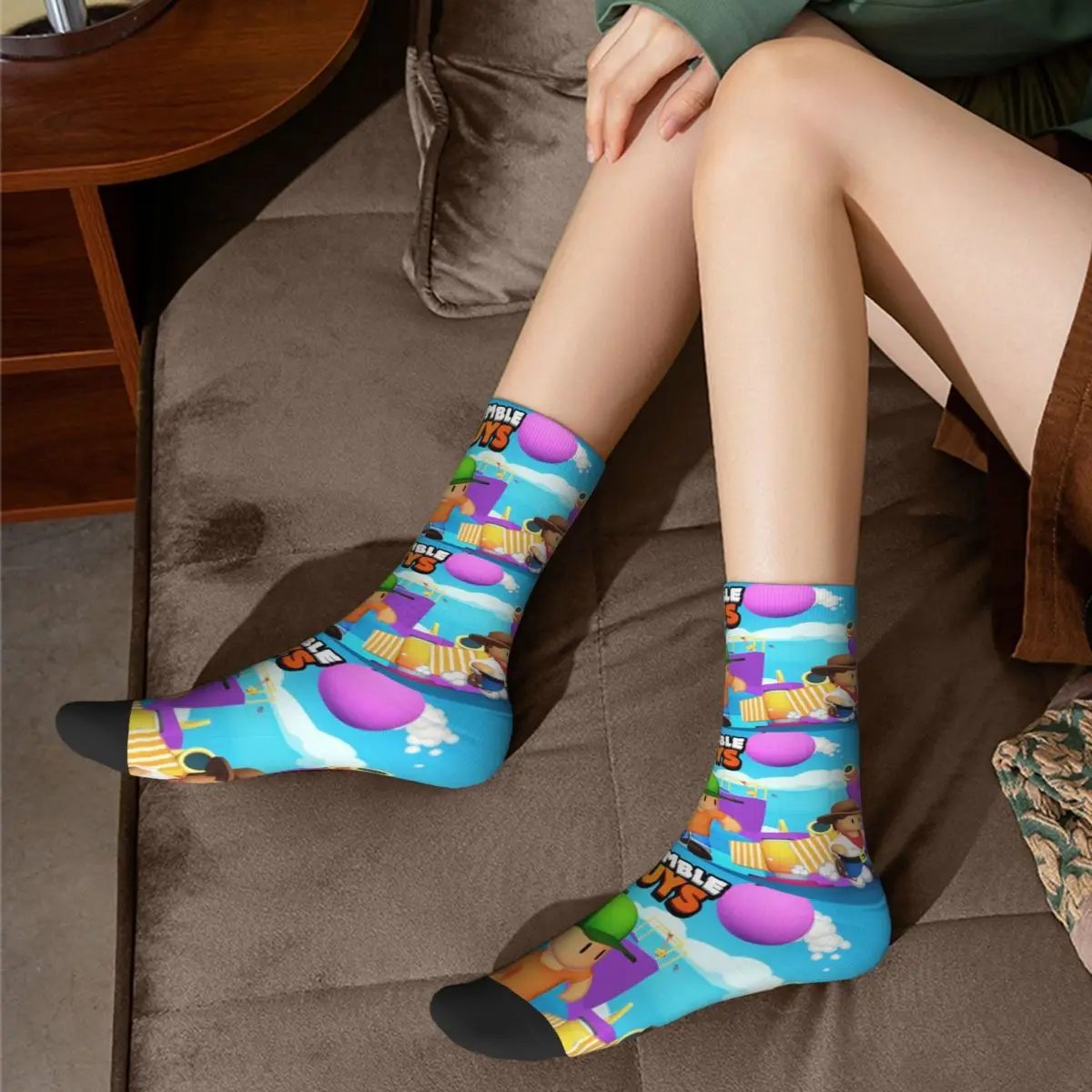 Classic Stumble Guys Game Socks Harajuku Sweat Absorbing Stockings All Season Long Socks Accessories for Unisex Gifts