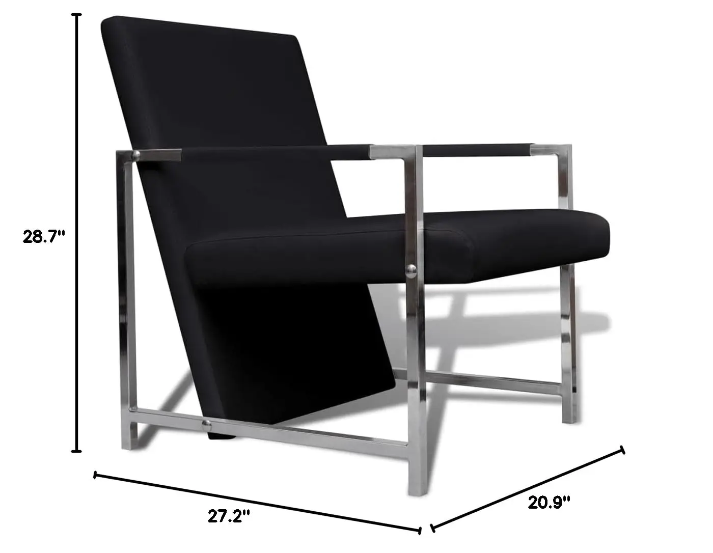 High Back Cube Armchair, Lounge Seat, Faux Leather, Living Room Bedroom Patio Office, Black, Customized