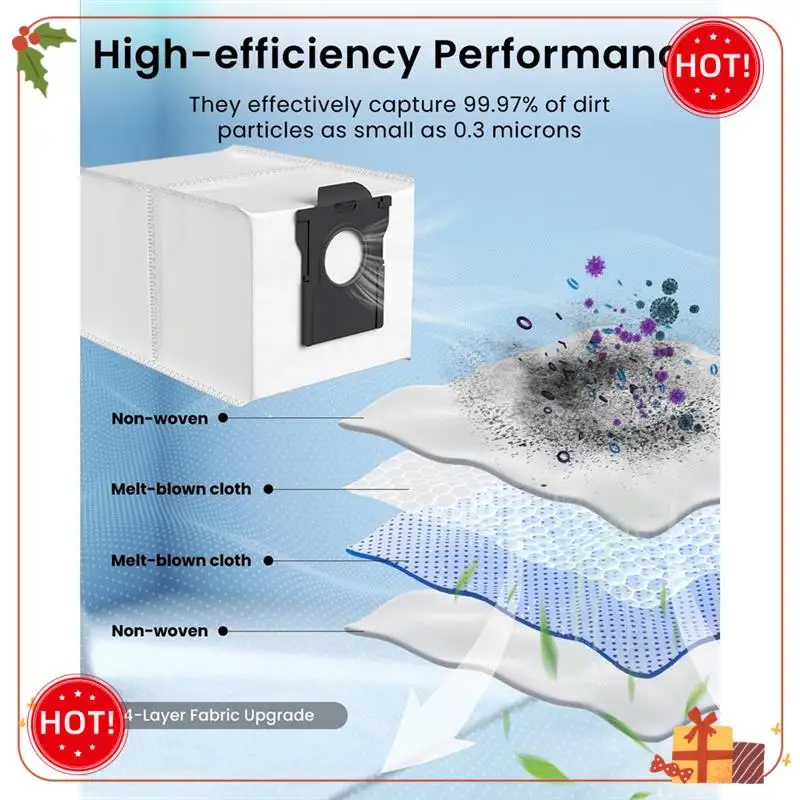 أكياس مكنسة ABLE لـ Dreame X40 Ultra/X30 Ultra/L40 Ultra/L10s Pro Ultra/L10s Ultra Gen2 حقيبة بديلة للروبوت